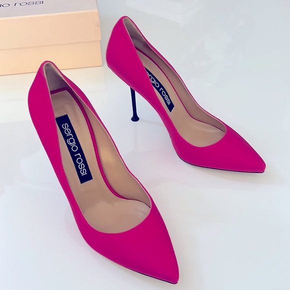 Satin Pink Pumps Sz IT 40.5 - Picture 3 of 16